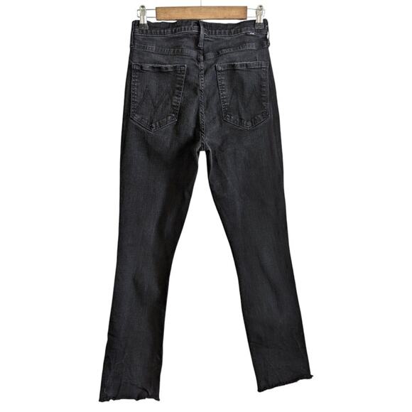 Mother Womens The Pixie Ankle Fray Jeans 30 Not Guilty Black Button Fly Mid Rise - Picture 5 of 7